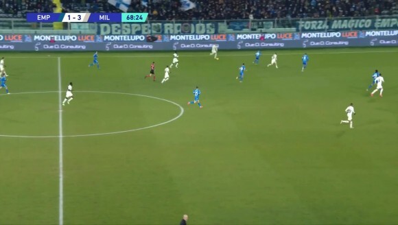 米兰4-1领先！特奥杀入禁区抽射破门